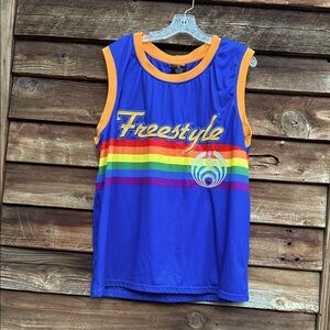 BASSNECTAR BASSHEAD 808 Freestyle' Rainbow Stripe Tank Top muscle